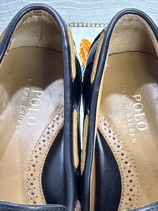 (H2) Polo Ralph Lauren Roberts Driver Loafer Mens 9.5 DBlack Leather Slip main image 5